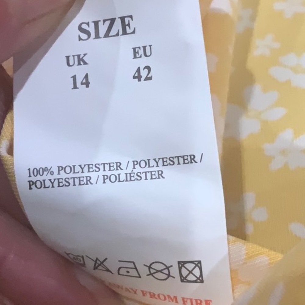 ❤️❤️ QED London Floral Dot Knot Front Yellow Dress❤️❤️new with tag size 10 - Picture 9 of 9